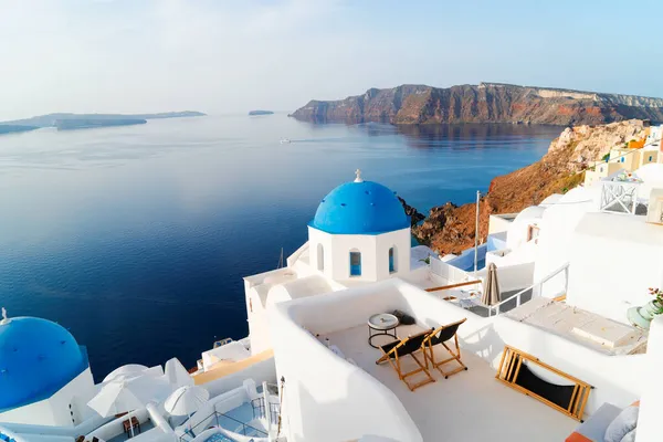 그리스 산토리니 아름다운 부점들 풍경을 칼데라 — 스톡 사진
