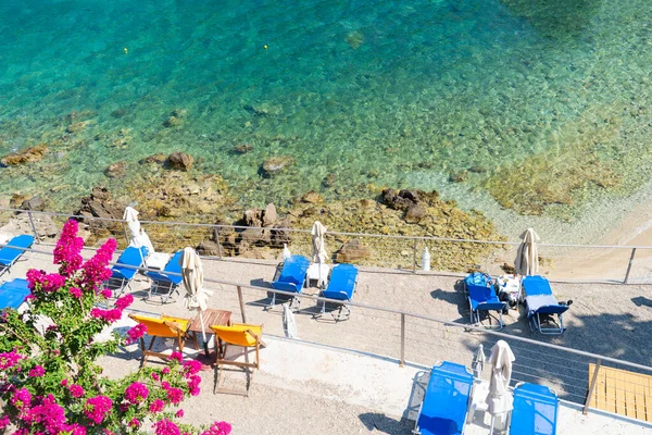 Paleokastritsa Beach Small Bay Ionian Sea Clear Water Korfu Greece — Stock Photo, Image