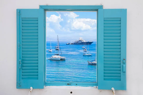 Ionian Sea Corfu Island Greece Summer View Window — Stock Photo, Image