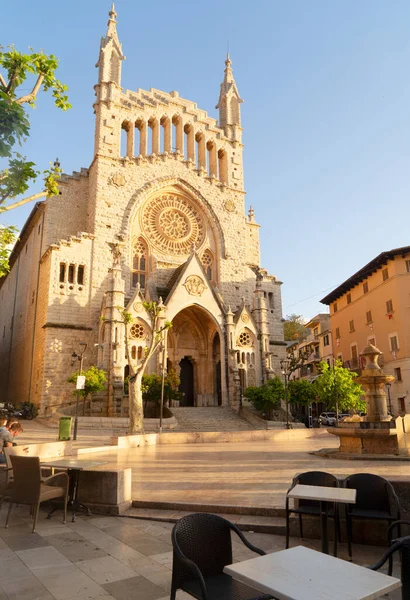 Église Cathédrale Dans Vieille Ville Soller Espagne Tonique — Photo