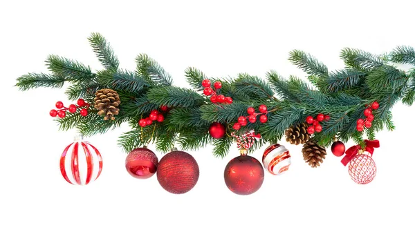 Christmas garland on white — Stock Photo, Image