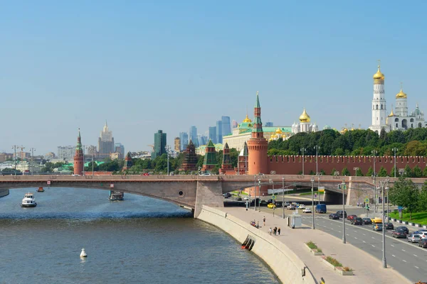 Vue Kremlin Sur Rivière Moscou Moscou Russie — Photo
