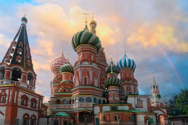 Basilius Kathedraal Moskou Bij Zonsondergang Rusland — Stockfoto