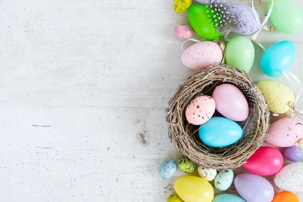 Easter scene with white eggs — Stock Photo, Image