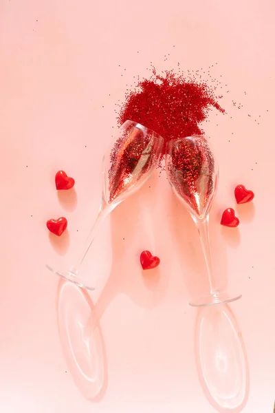 День Святого Валентина шампанське — стокове фото