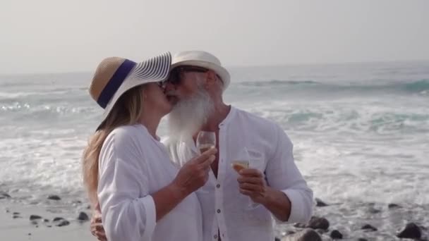 Životní styl s kavkazským starším párem — Stock video