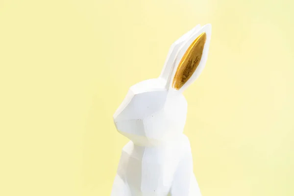 Egg hunt with Easter white bunny — Stock Photo, Image