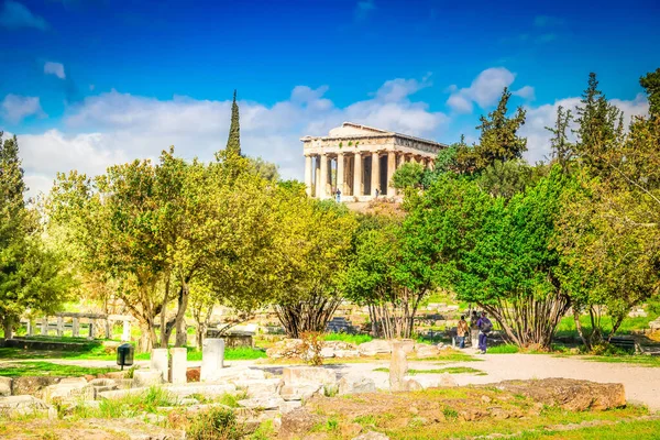 Temple Hephaestus Och Ancient Agora Aten Grekland — Stockfoto