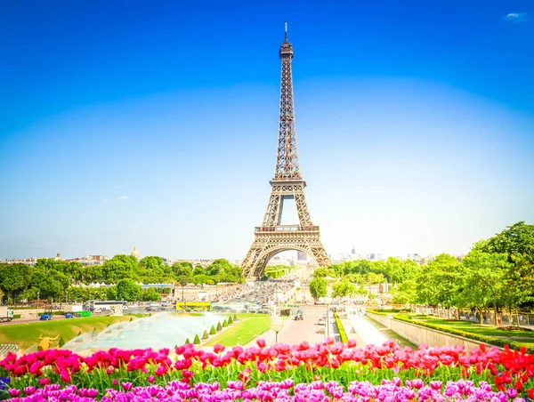 Torre Eiffel Trocadero Primavera Paris França — Fotografia de Stock