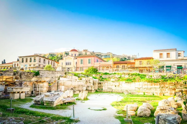 Restos Del Foro Romano Colina Acrópolis Atenas Grecia — Foto de Stock