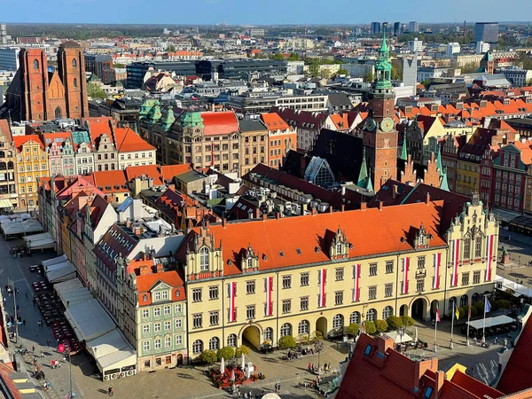 Piazza della città vecchia con municipio, Breslavia — Foto Stock