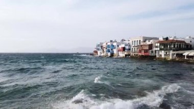 Küçük Venedik Mykonos adasında, Yunanistan yazın