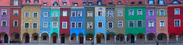 Panorama Des Façades Des Maisons Vieux Poznan Pologne — Photo