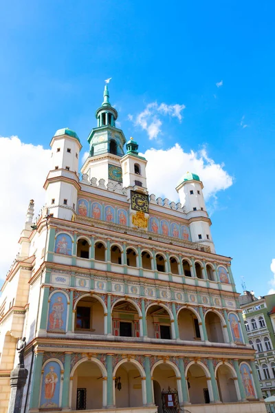 Facciata Del Municipio Piazza Del Mercato Vecchio Poznan Polonia — Foto Stock