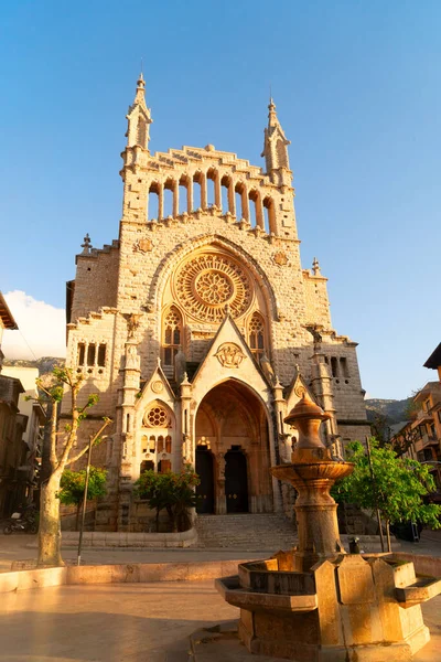 Église Cathédrale Dans Vieille Ville Soller Espagne — Photo