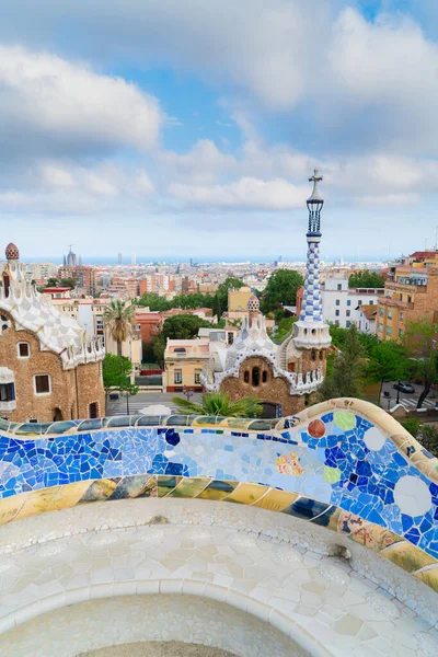 Barcelona Stadsgezicht Zonnige Zomerdag Onder Blauwe Hemel Met Wolken Reisbestemming — Stockfoto