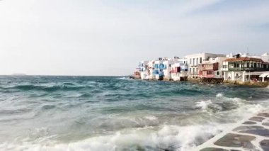 Küçük Venedik Mykonos adasında, Yunanistan yazın
