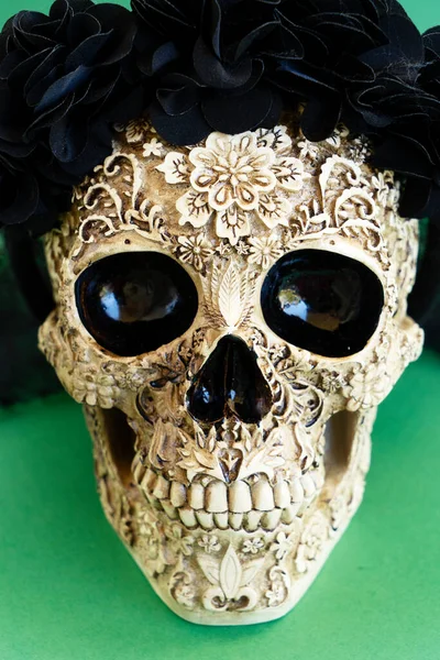 Dia Los Muertos Festa Tradizionale Giorno Dei Morti Teschio Fiori — Foto Stock