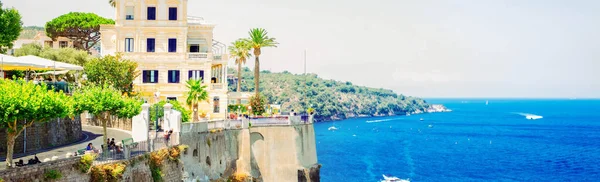 Embankment Sorrento Summer Day Southern Italy Web Banner Format — Stock Photo, Image