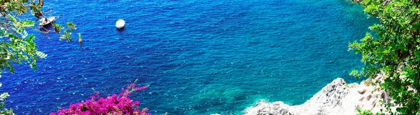 Vista Aérea Del Mar Tirreno Costa Naturaleza Costera Amalfitana Italia — Foto de Stock