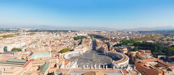 Petersplatz Vatikan Und Luftaufnahme Der Stadt Panorama Von Rom Italien — Stockfoto