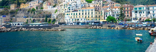 Amalfi Town Embankment Tyrrhenian Sea Water Italy Web Banner — стокове фото