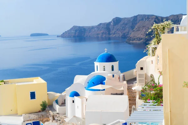 Kerk Belfort Vulkaan Caldera Met Zee Landschap Prachtige Details Van — Stockfoto