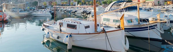 View Port Soller Harbour Yachts Summer Vacations Mallorca Island Web — Stockfoto