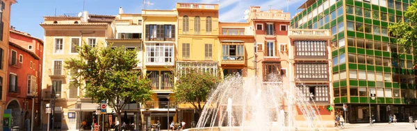 Square in old town of Palma de Majorca, SPain, web banner
