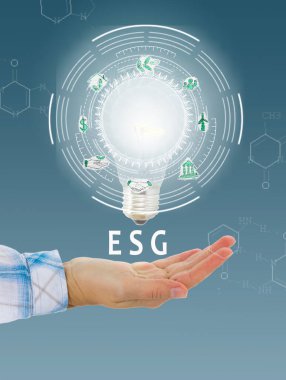 Çevre, sosyal ve yönetim kavramına sahip parlayan ampuller