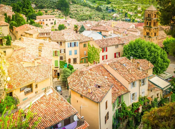 Moustiers Sainte Marie Provencal Typical Small Town Provence France Toned — Stock Photo, Image