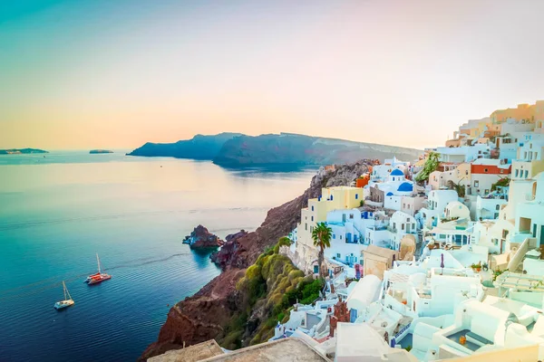 Beautiful Details Santorini Island Sunset Oia Village Coast Line Santorini — 스톡 사진