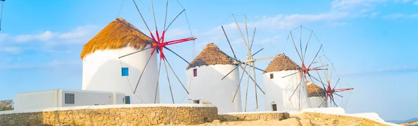 Famous Windmill Mykonos Island Town Seascape Mykonos Island Greece Web — Stock Photo, Image