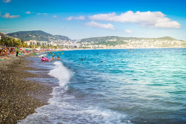 Strand Och Klart Vatten Cote Dazur Nice Riviera Frankrike — Stockfoto