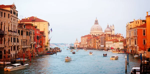 Basilica Santa Maria Della Salute Water Grand Canal Sunset Venice — Foto Stock