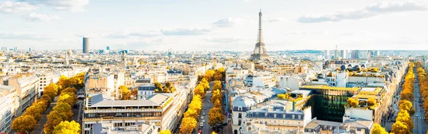Panoramic View Famous Eiffel Tower Paris Boulevard Streets Paris France — 스톡 사진