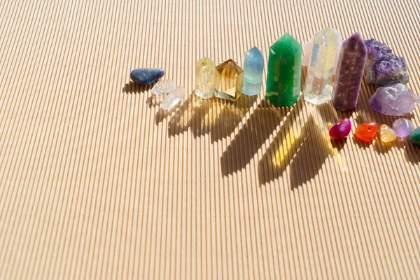 Gemstones Minerals Magic Healing Rock Reiki Crystal Ritual Witchcraft Spiritual — Foto Stock