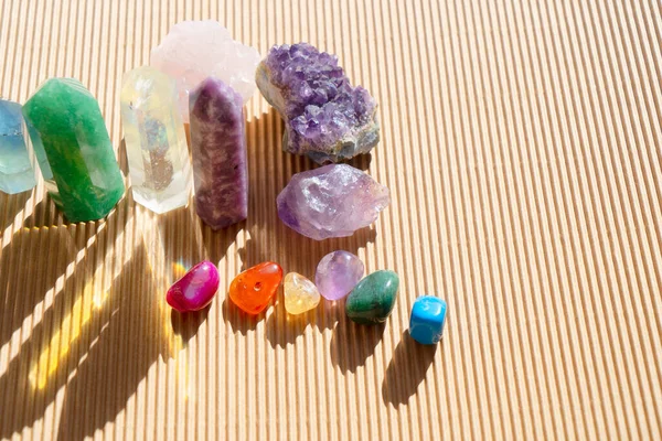 Πολύτιμοι Λίθοι Ορυκτά Μαγική Θεραπευτική Πέτρα Για Reiki Crystal Ritual — Φωτογραφία Αρχείου