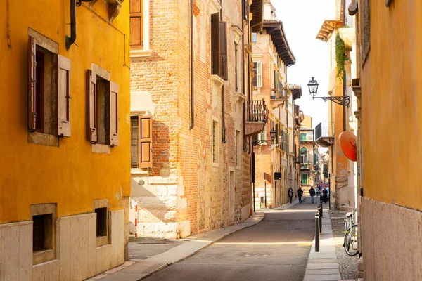 Ancient Romantic Street Old Town Verona Italy — Zdjęcie stockowe