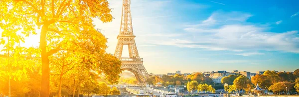 View Eiffel Tower Landmark Trocadero Fall Sunrise Paris France Web — Stock Photo, Image
