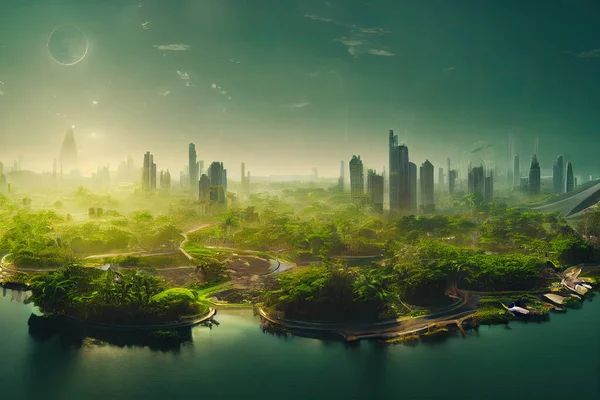 save the green planet, green cities ofthe future skyline