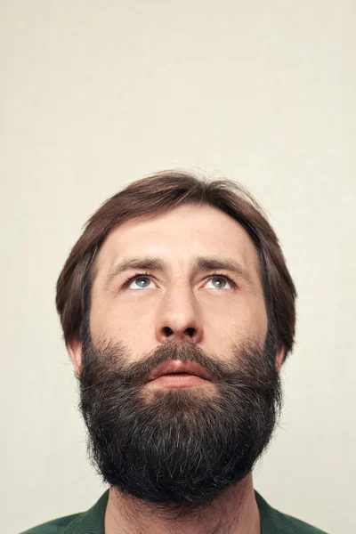 Der Mann mit dem großen Bart und dem Schnurrbart — Stockfoto