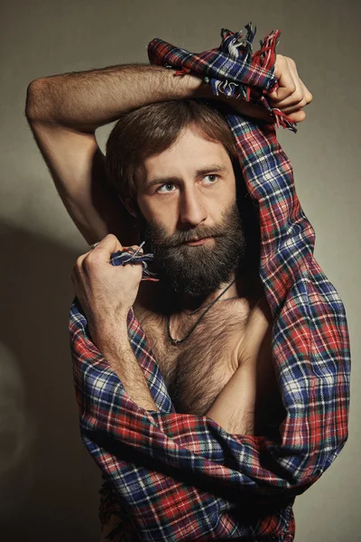 Retrato del hombre barbudo — Foto de Stock