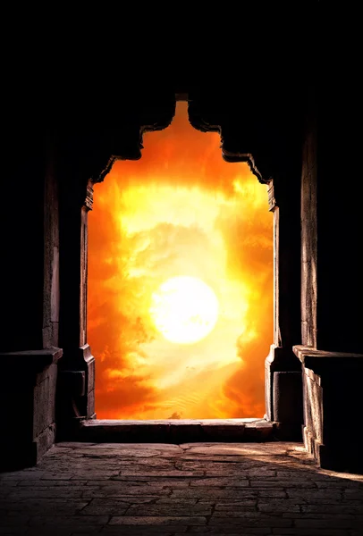 Oblouk siluetu při západu slunce — Stock fotografie