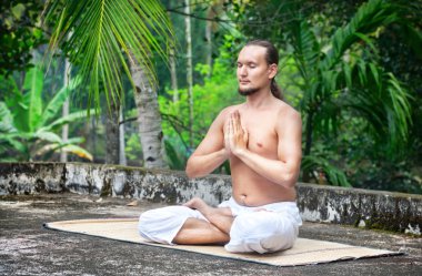 Yoga meditation in India clipart