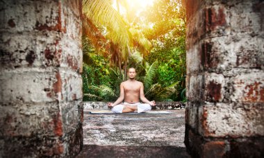 Yoga meditation in India clipart
