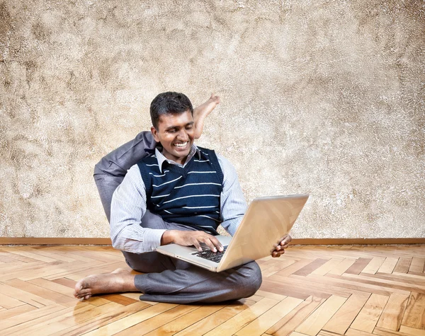 Funny business yoga — Stock Photo, Image