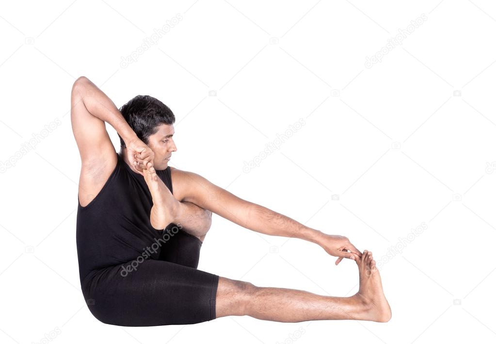 Yoga. Man in Archer Position Stock Image - Image of body, energy: 13974531