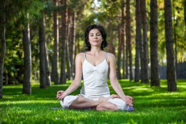 Meditation in the park clipart
