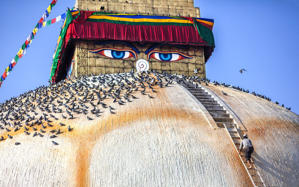 Man at Bodnath stupa